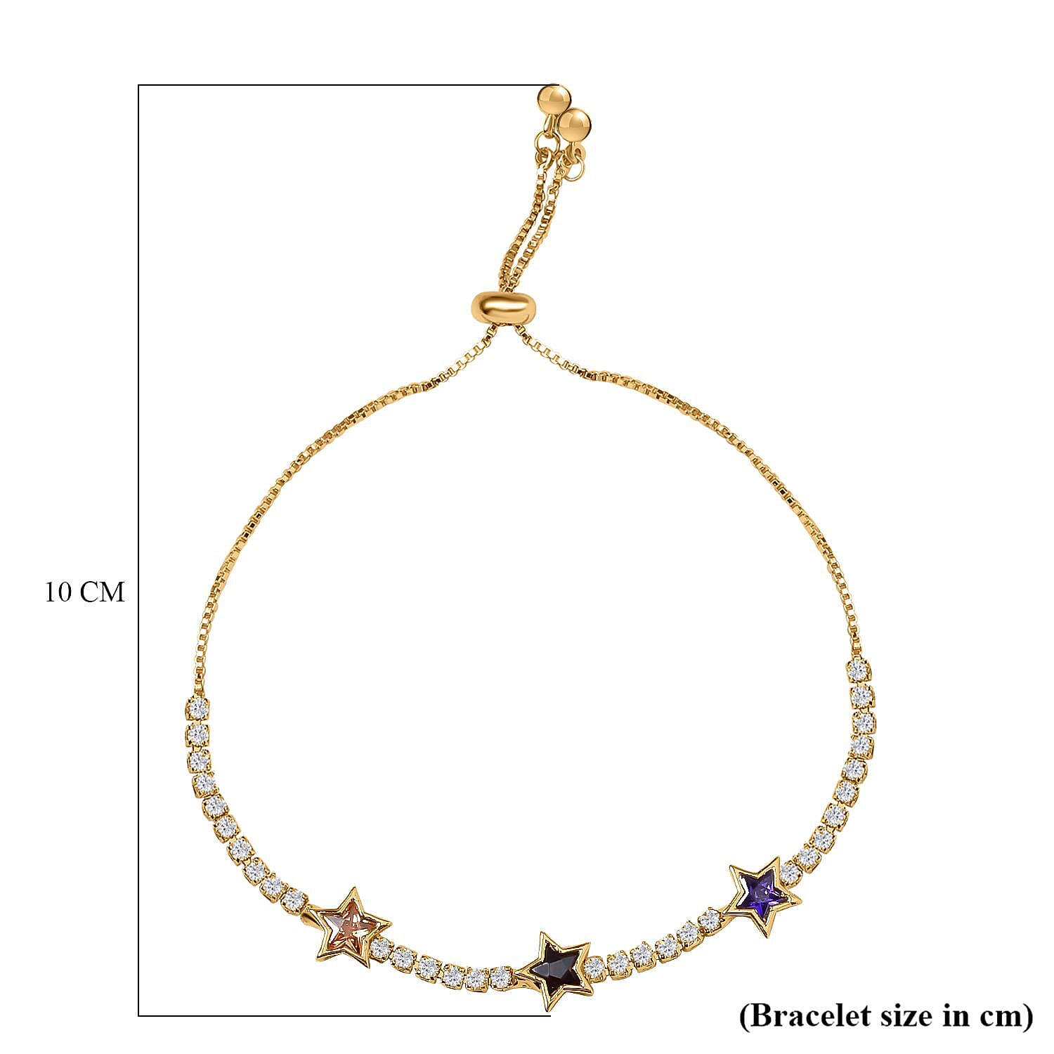 Multi Color Cubic Zirconia Star Bracelet