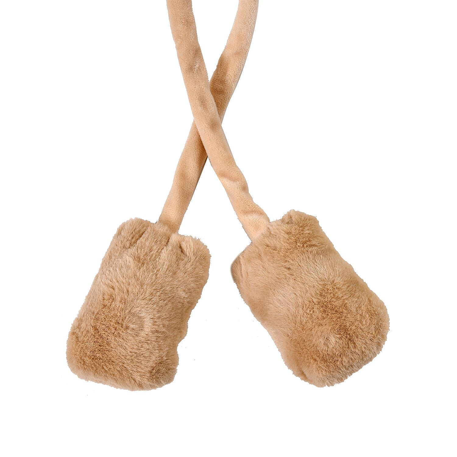 Warm & Plush Winter Earmuffs with Moving Jumping Ear & Duck Face Headband - Khaki