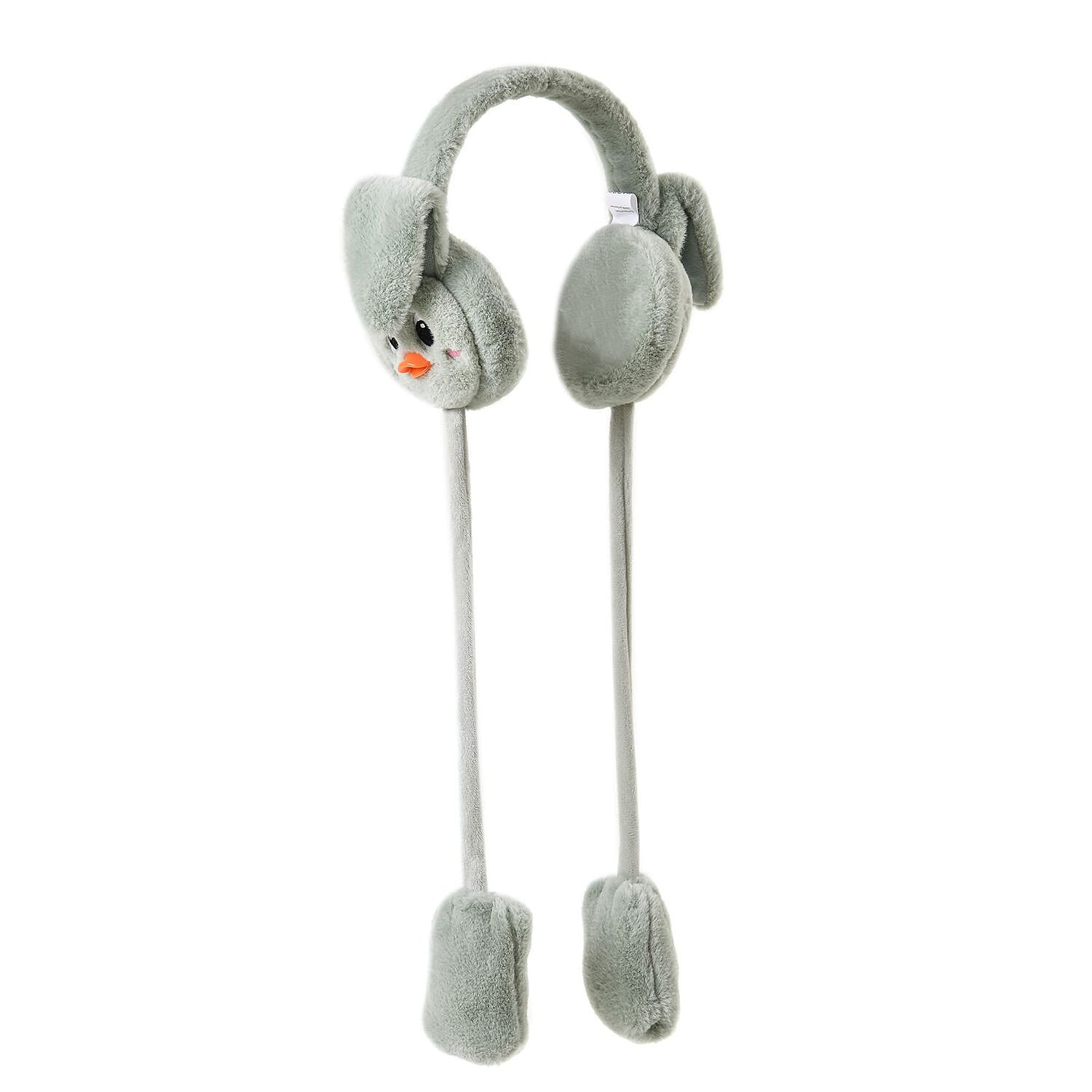 Warm & Plush Winter Earmuffs with Moving Jumping Ear & Duck Face Headband - Green