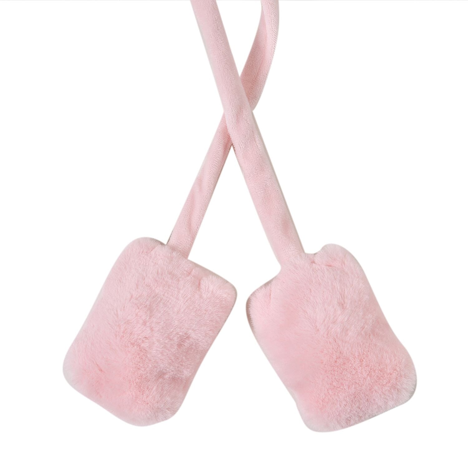 Warm & Plush Winter Earmuffs with Moving Jumping Ear & Duck Face Headband - Pink