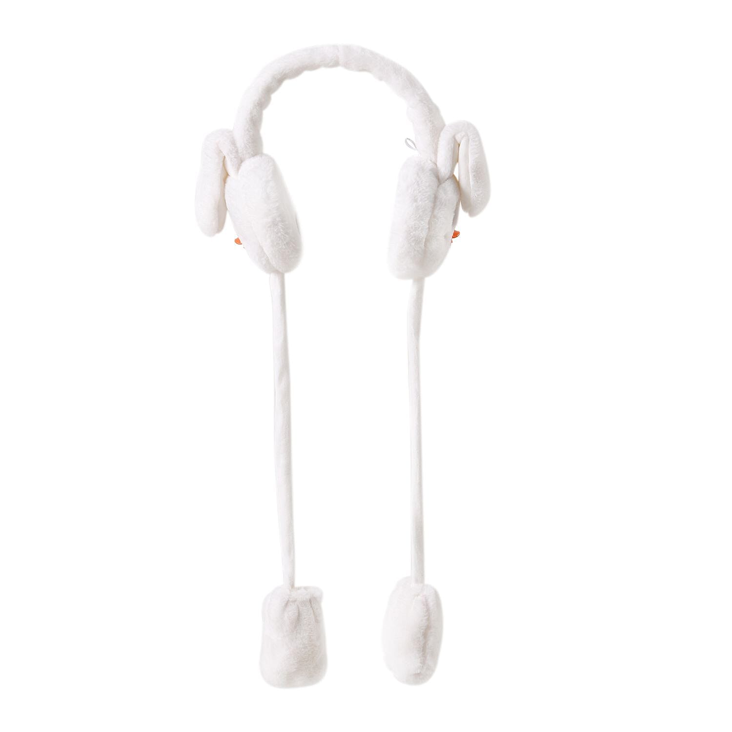 Polyester Patterned Hat, Cap and Earmuff- White & Yellow