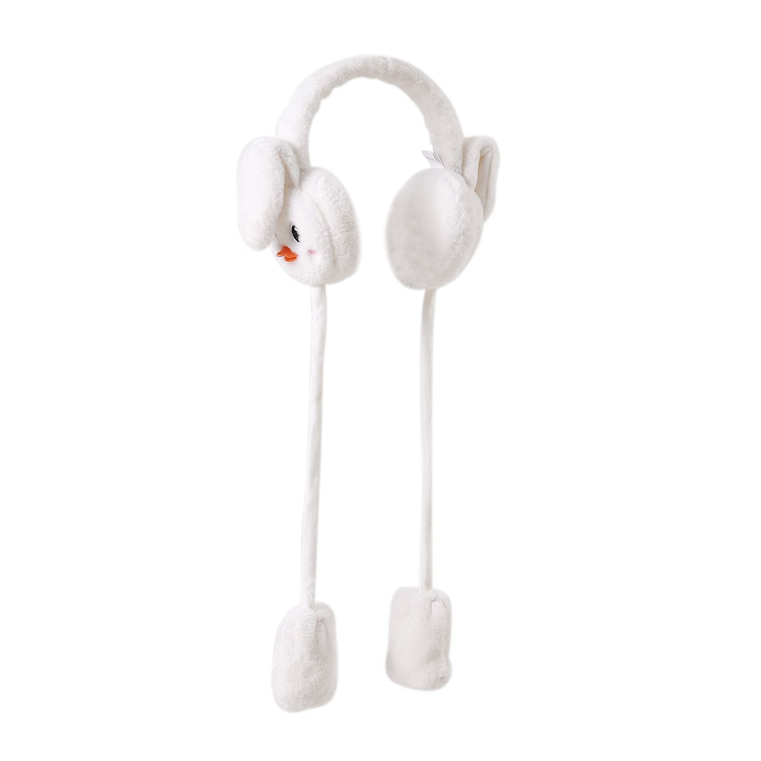 Polyester Patterned Hat, Cap and Earmuff- White & Yellow