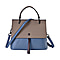 Genuine Leather Crossbody Bag with 2 Exterior Zipped Pockets & Shoulder Strap - Blue