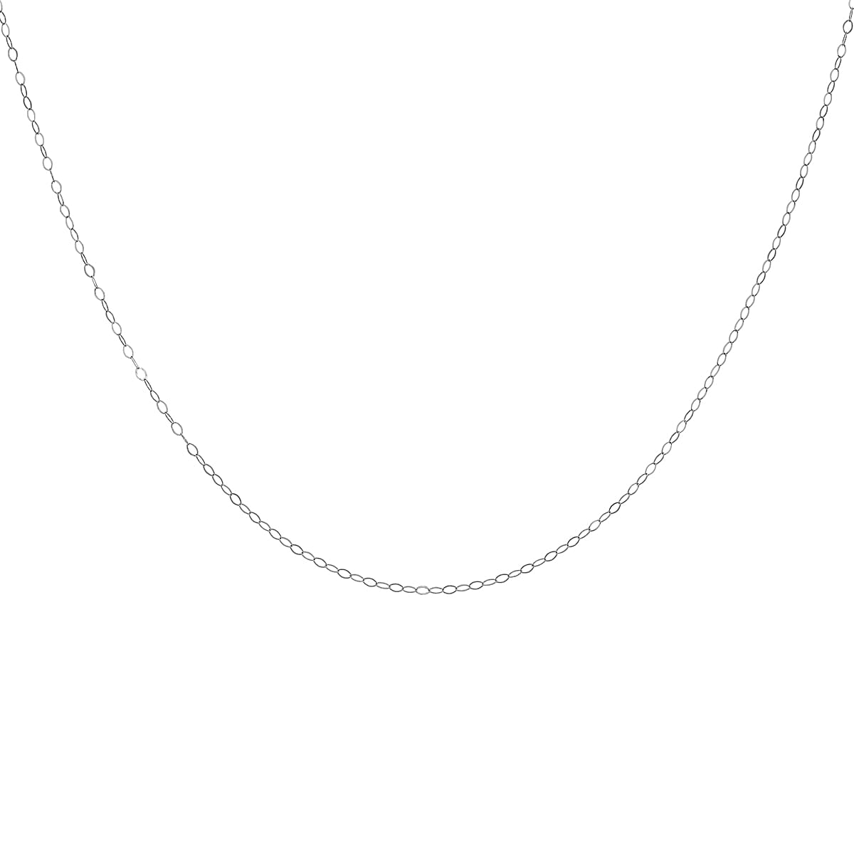 9K White Gold  Chain (Size - 18),  Gold Wt. 0.35 Gms