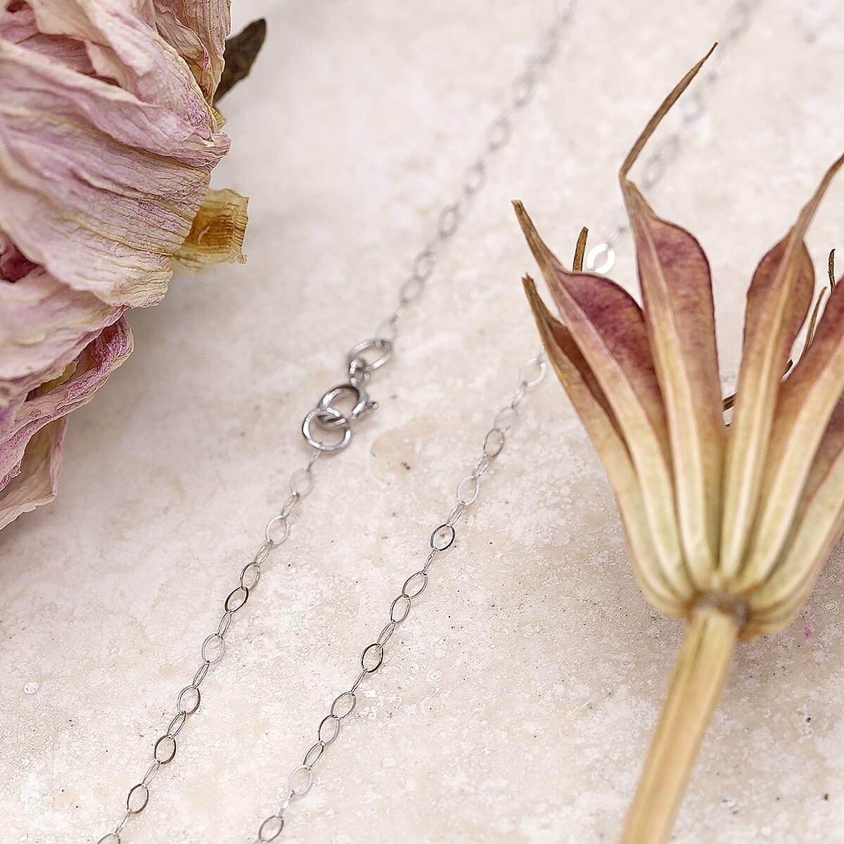 9K White Gold  Chain (Size - 18),  Gold Wt. 0.35 Gms