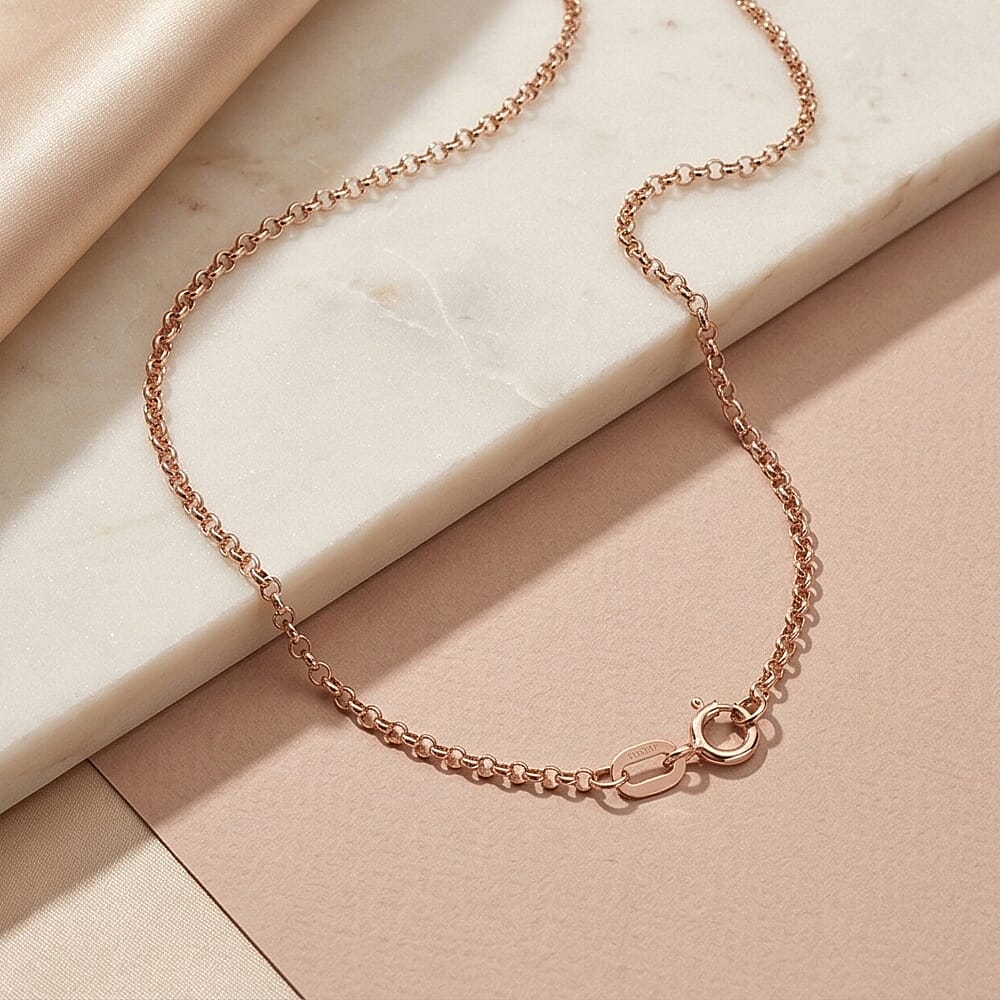 9K Rose Gold  Chain (Size - 16),  Gold Wt. 0.9 Gms