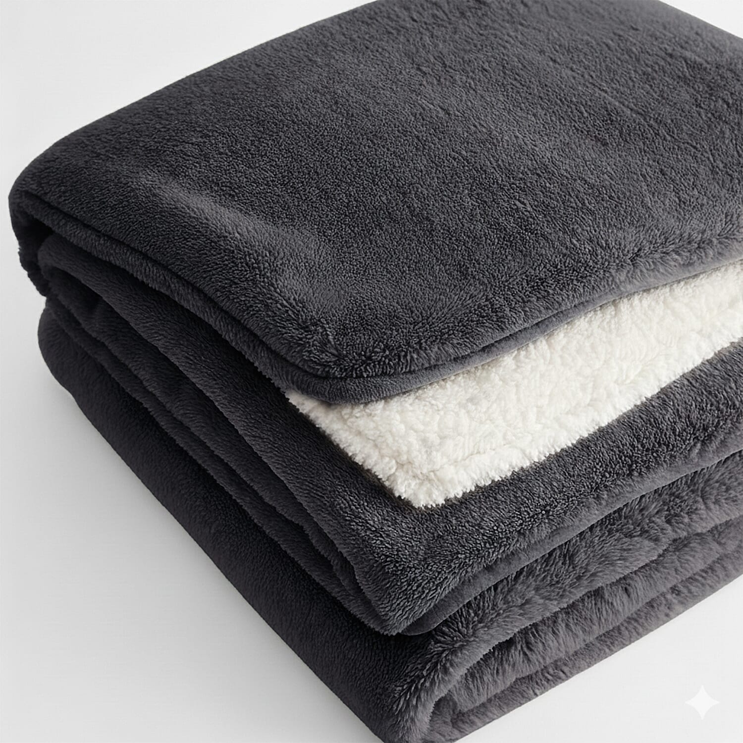 Double Layer Sherpa Electric Heated Blanket with Overheating Protection & Detachable Controller (Power 160W, 200cm x 150cm) - Grey