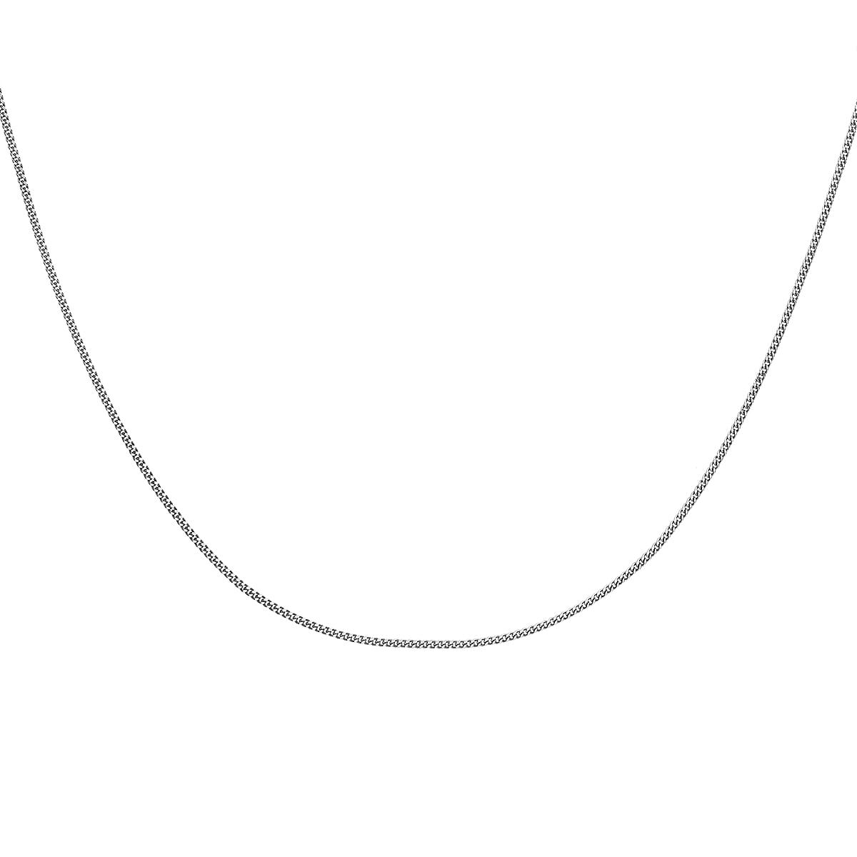 9K White Gold  Chain (Size - 16),  Gold Wt. 0.49 Gms