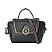 Elegant 100% Genuine Leather Crossbody Bag With Flip Top Zip Closure - Detachable Shoulder Trap - Black