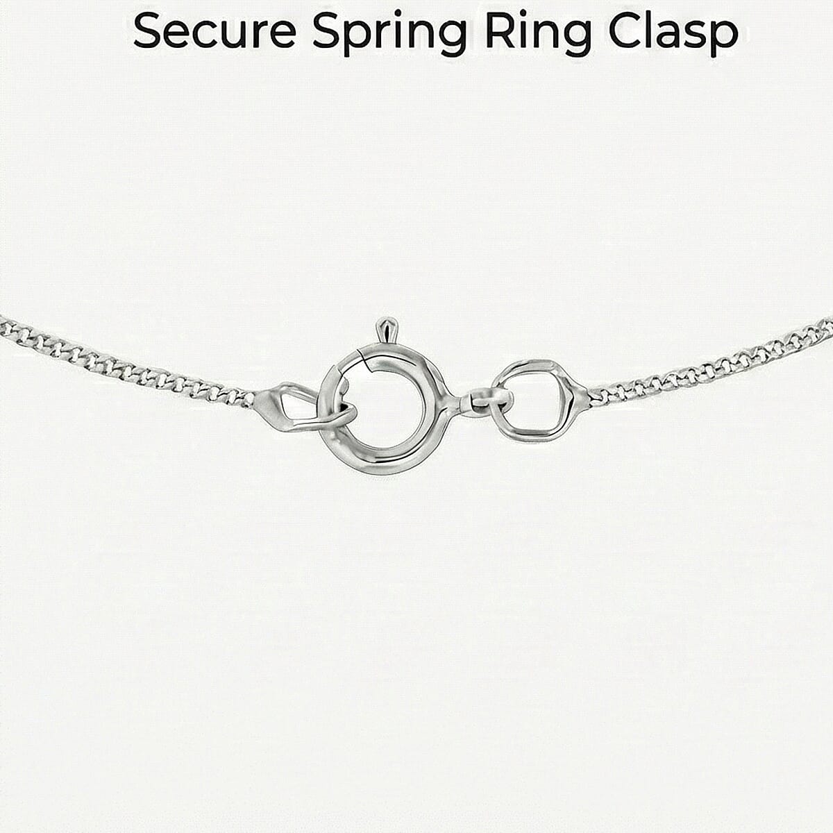 9K White Gold Diamond Cut Curb Chain (Size - 18) with Spring Ring Clasp