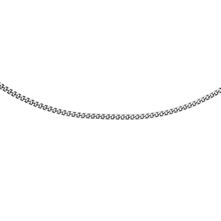 20 Diamond Cut Curb Chain 18 Inch in 9K White Gold