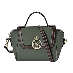 Elegant 100% Genuine Leather Crossbody Bag With Flip Top Zip Closure - Detachable Shoulder Trap - Black