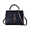 New Fall Collection- Genuine Leather Crossbody Bag with Shoulder Strap - Black