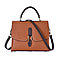 New Fall Collection- Genuine Leather Crossbody Bag with Shoulder Strap - Tan