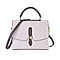 New Fall Collection- Genuine Leather Crossbody Bag with Shoulder Strap - White