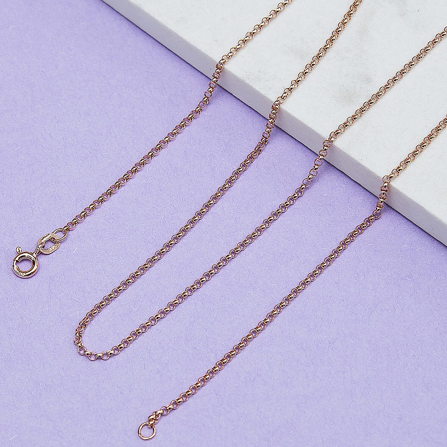 9K Rose Gold  Chain (Size - 24),  Gold Wt. 3.5 Gms