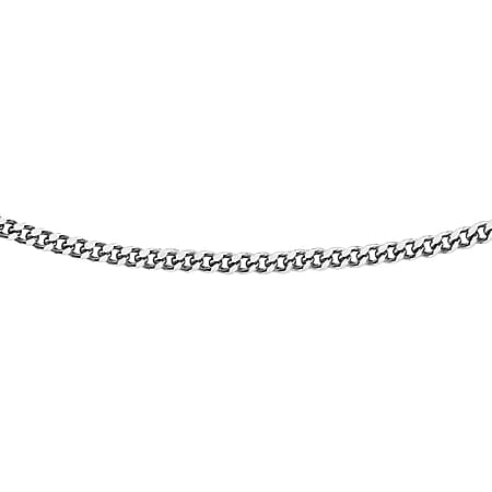 Diamond Cut Curb Chain 14 Inch in 9K White Gold