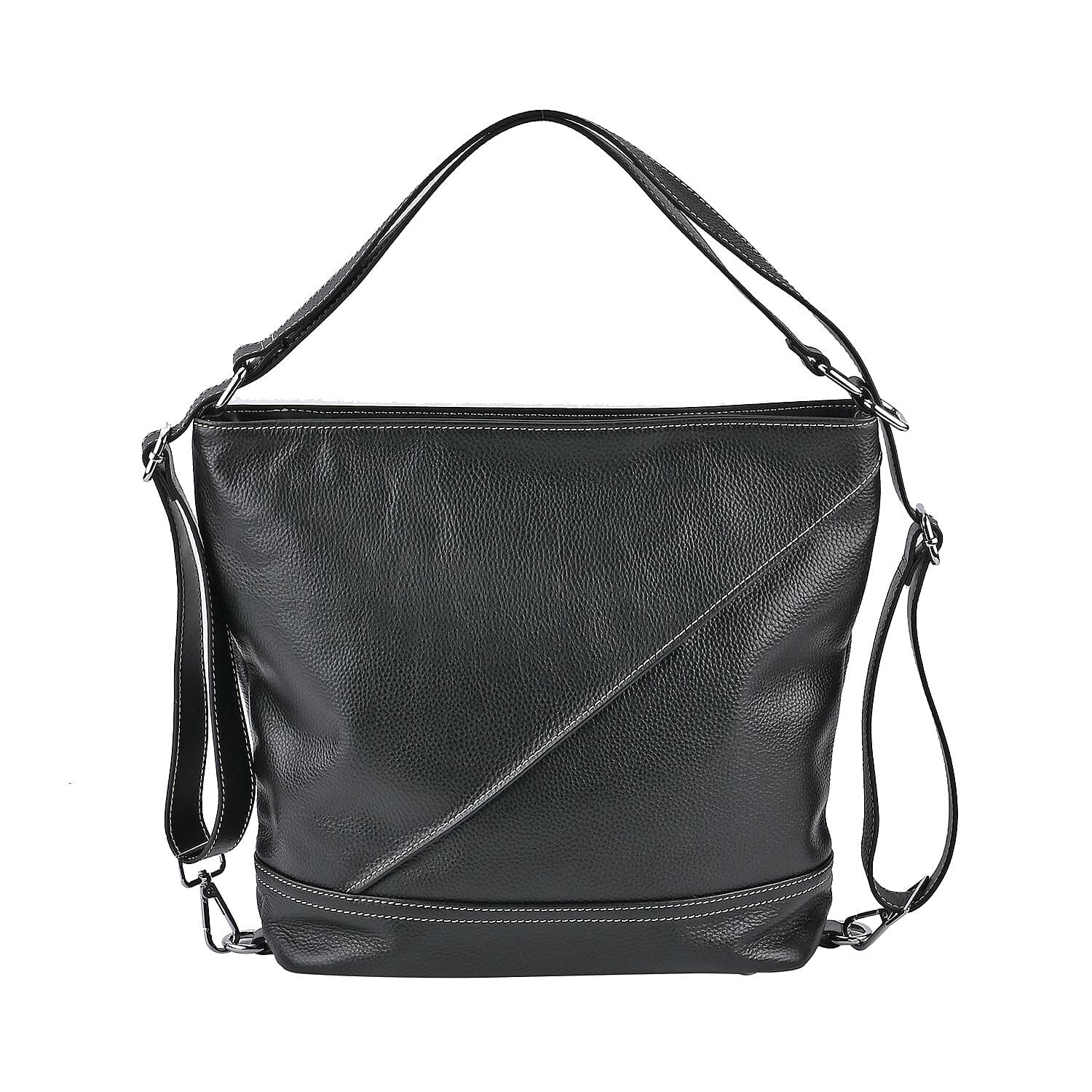 Leather Patterned Crossbody Bag (Size 13x28x30 cm) - Tan