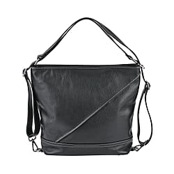 100% Genuine Leather Crossbody Bag with Adjustable Strap - Tan