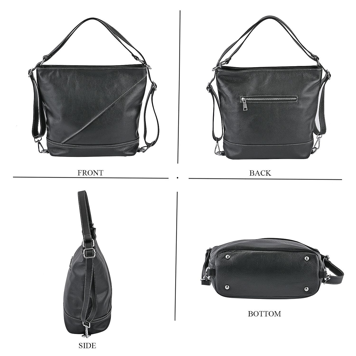 Leather Patterned Crossbody Bag (Size 13x28x30 cm) - Tan