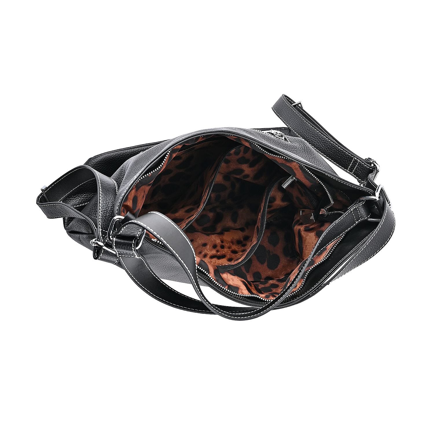 Leather Patterned Crossbody Bag (Size 13x28x30 cm) - Tan