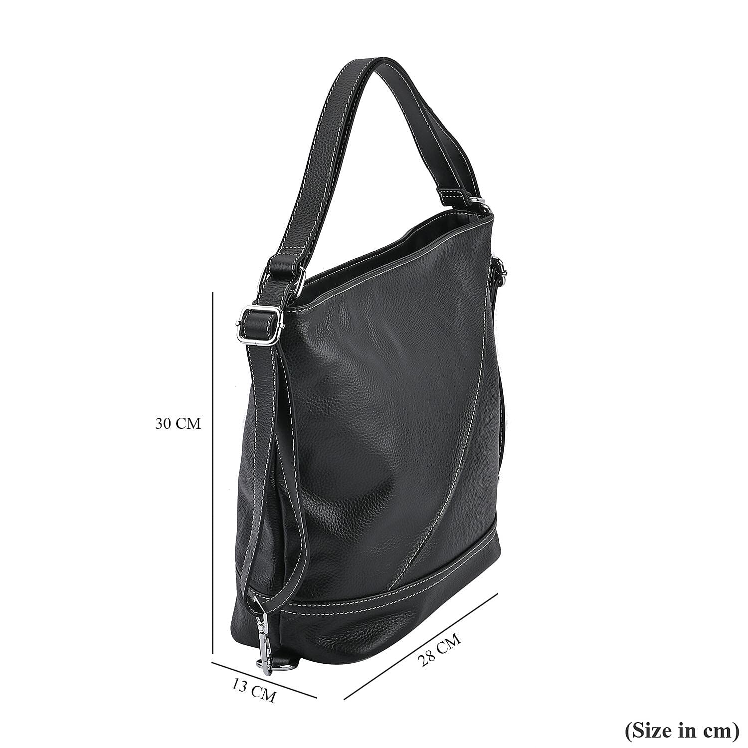 Leather Patterned Crossbody Bag (Size 13x28x30 cm) - Tan