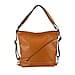 100% Genuine Leather Crossbody Bag with Adjustable Strap - Tan