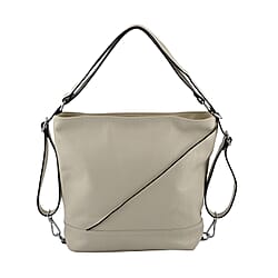 100% Genuine Leather Crossbody Bag with Adjustable Strap - Tan