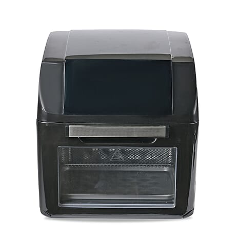 10 in 1 Combined Air Fryer with Rotisserie, Shelves And Rotating Barrel. Touch LED Display - 12L Capacity (Air Fry, Grill, Bake, Roast, Toast, Pizza) - Black