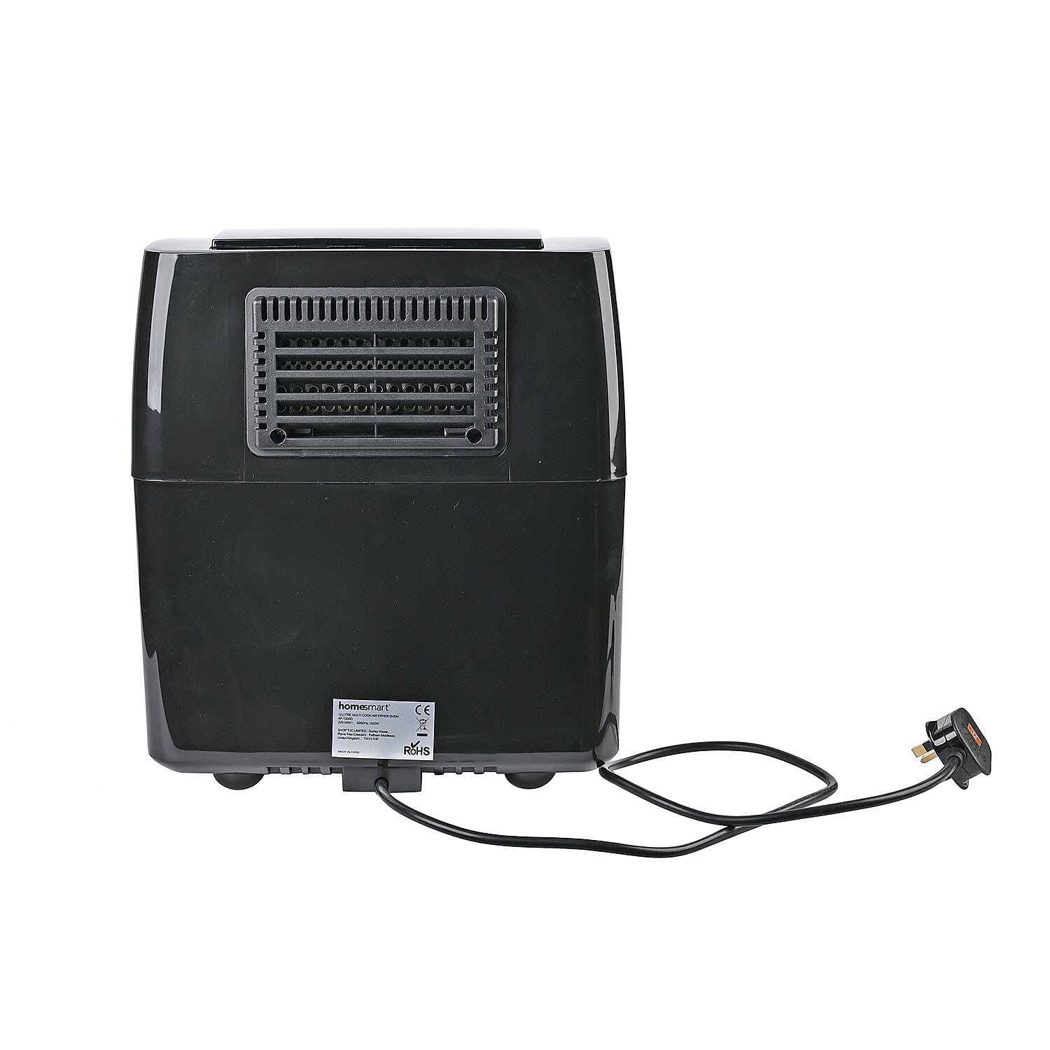 10 in 1 Combined Air Fryer with Rotisserie, Shelves And Rotating Barrell. Touch LED Display & 12L Capacity (Air Fry, Grill, Bake, Roast, Toast, Pizza) - Black