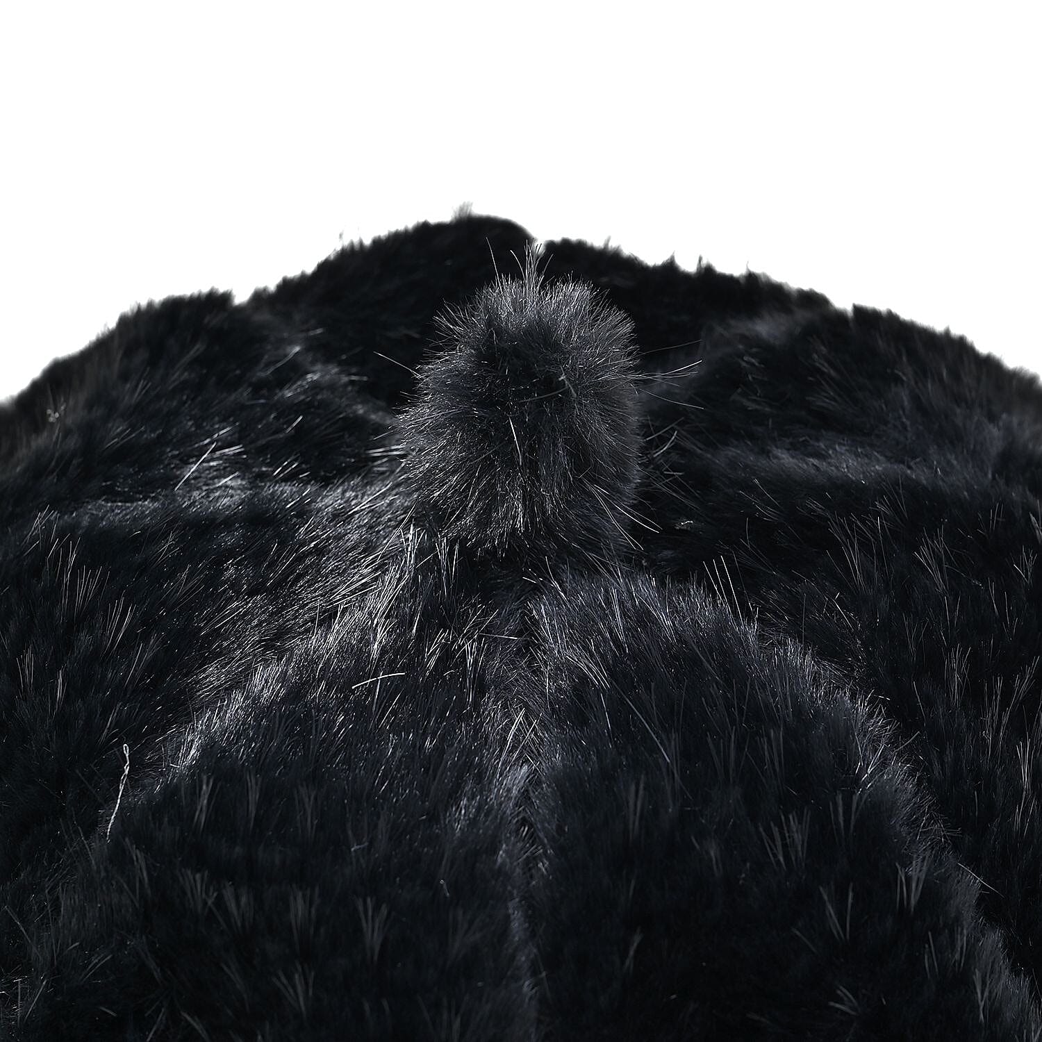 Knitted Beanie Hat with Adjustable Elastic - Black