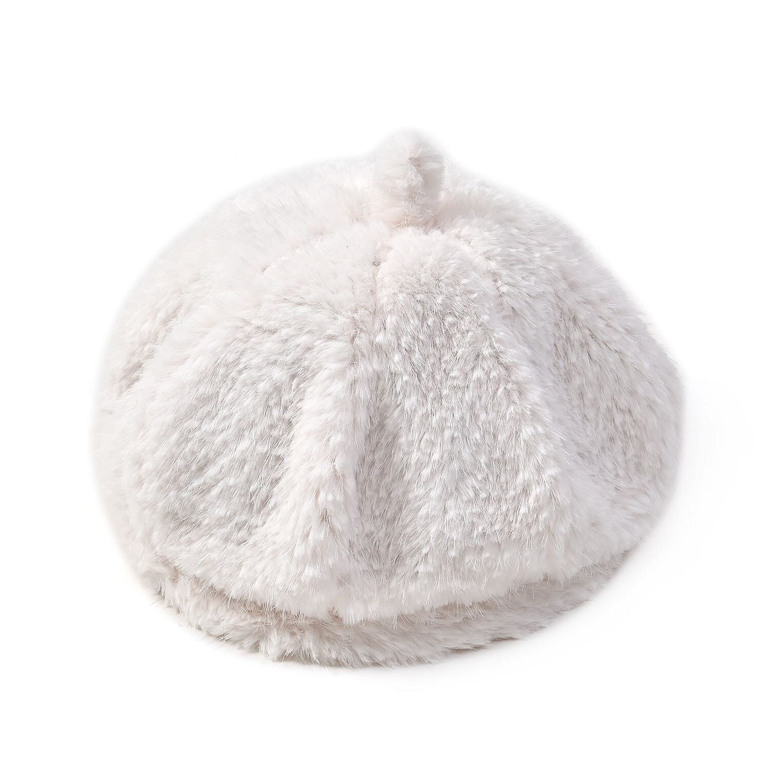 Faux Fur Beret - Cream
