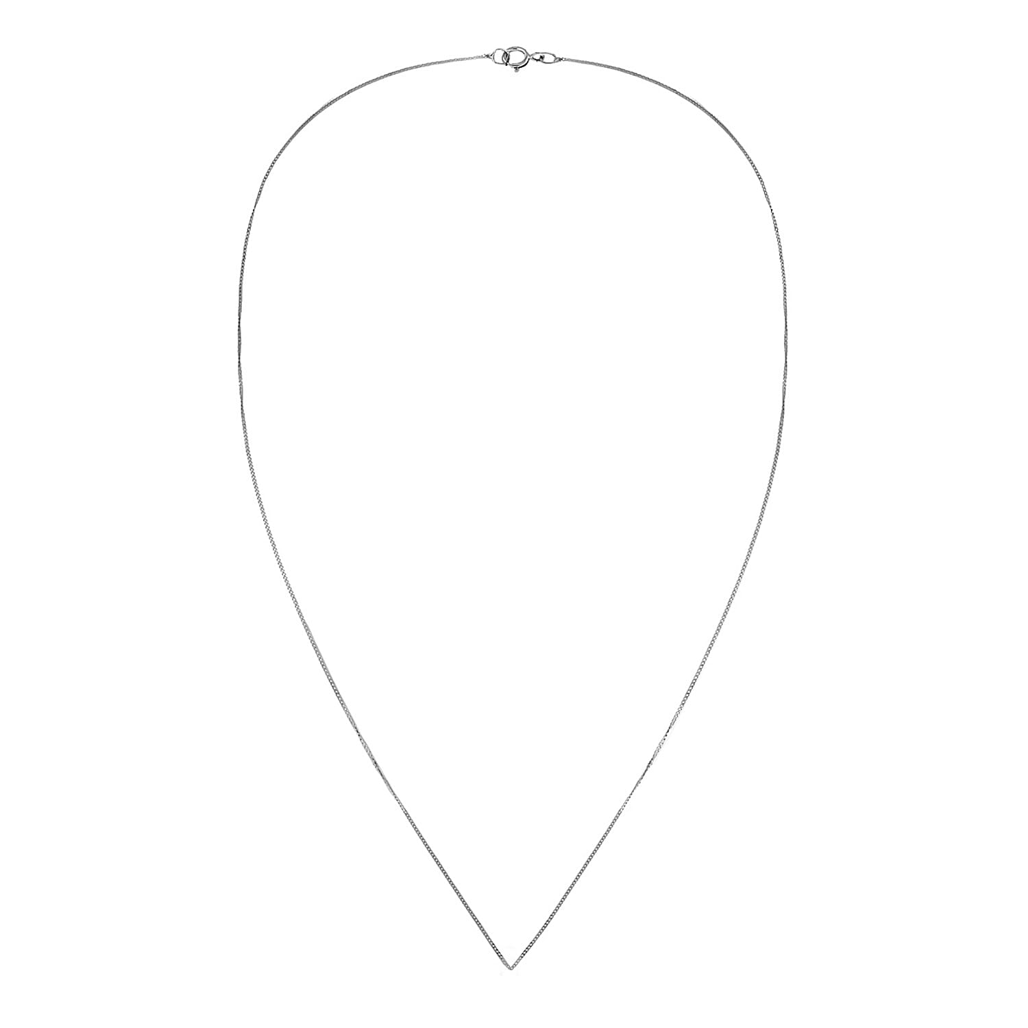 9K White Gold  Chain (Size - 16),  Gold Wt. 0.73 Gms