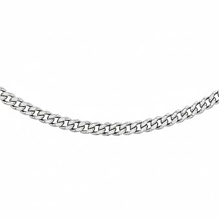 Diamond Cut Curb Chain 16 Inch in 9K White Gold Diamond Cut Curb Chain 16 Inch in 9K White Gold
