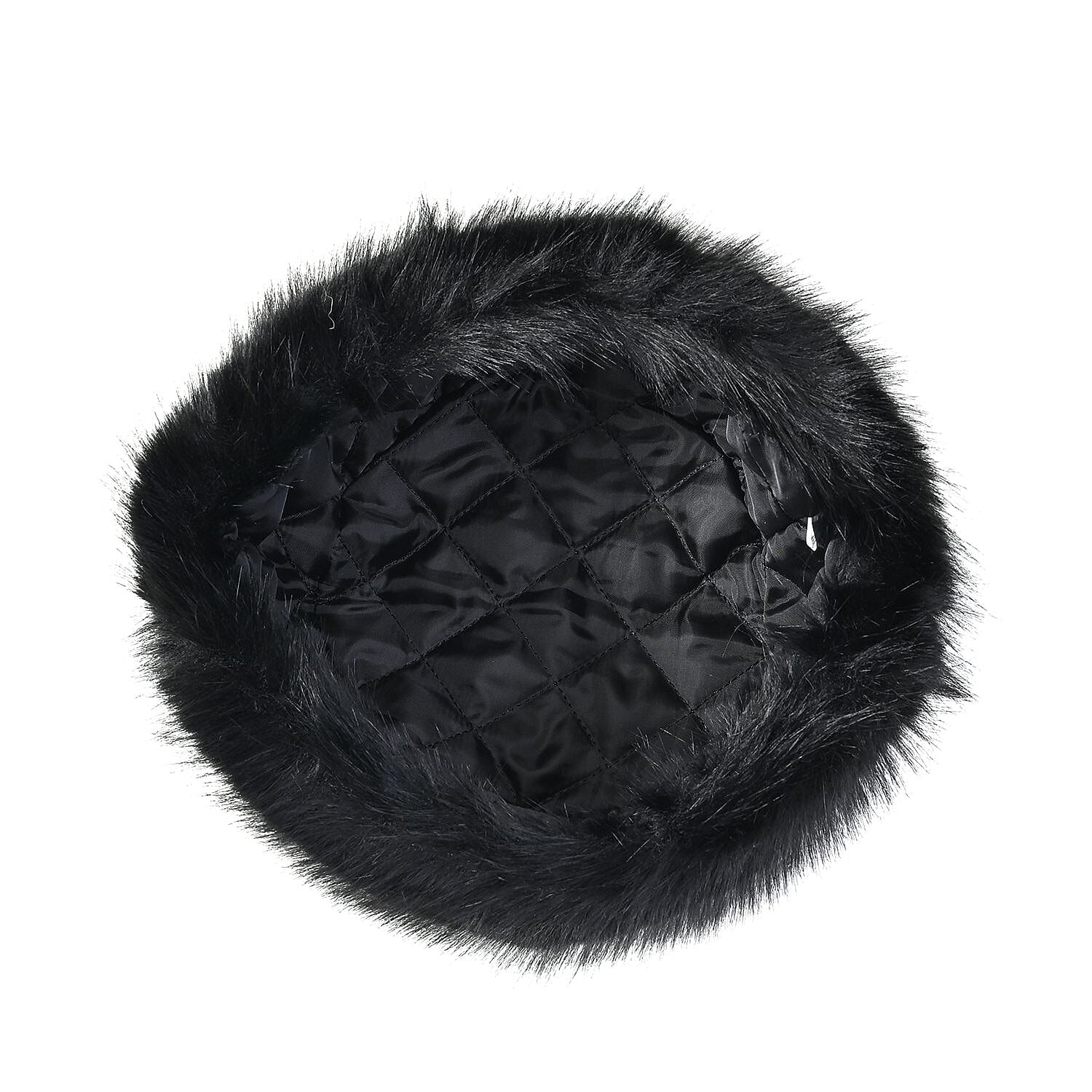 Super Soft & Warm Faux Fur Winter Hat - Black