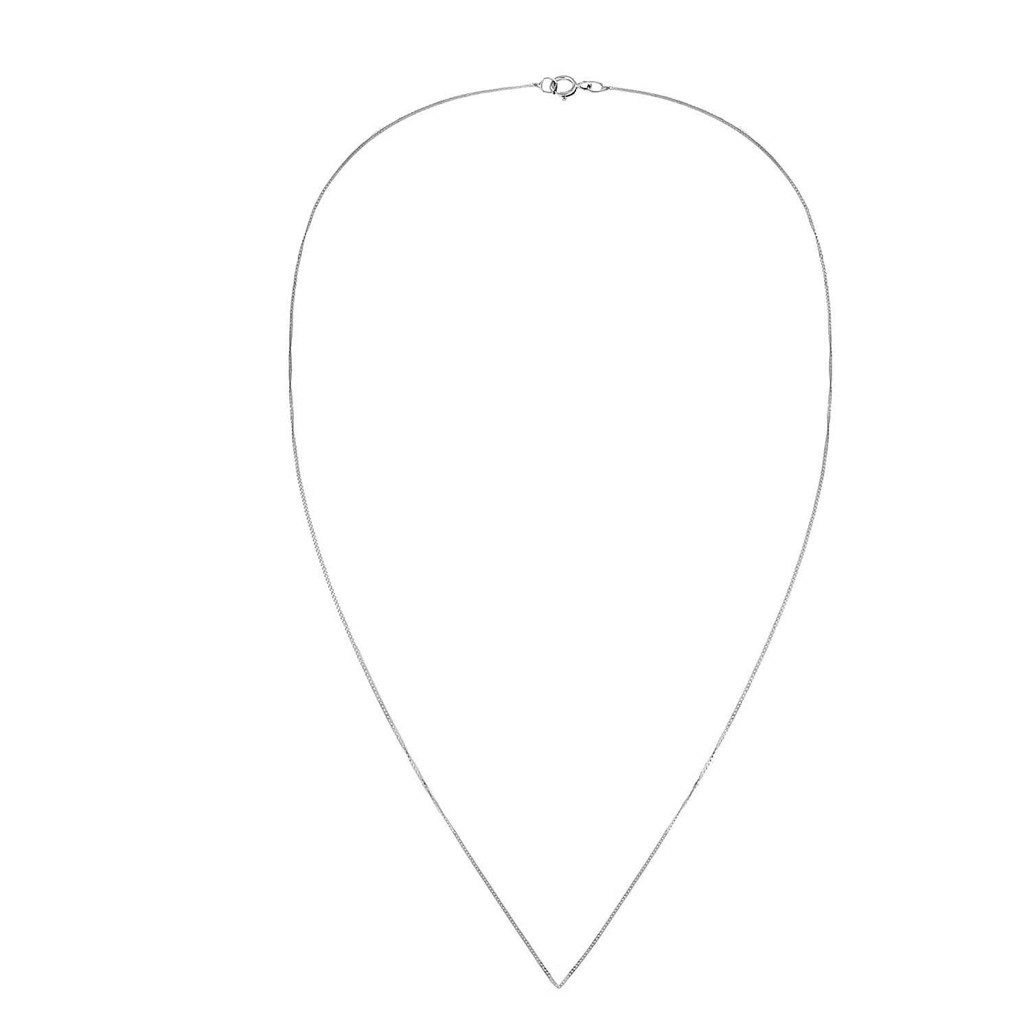 9K White Gold  Chain (Size - 18),  Gold Wt. 0.81 Gms