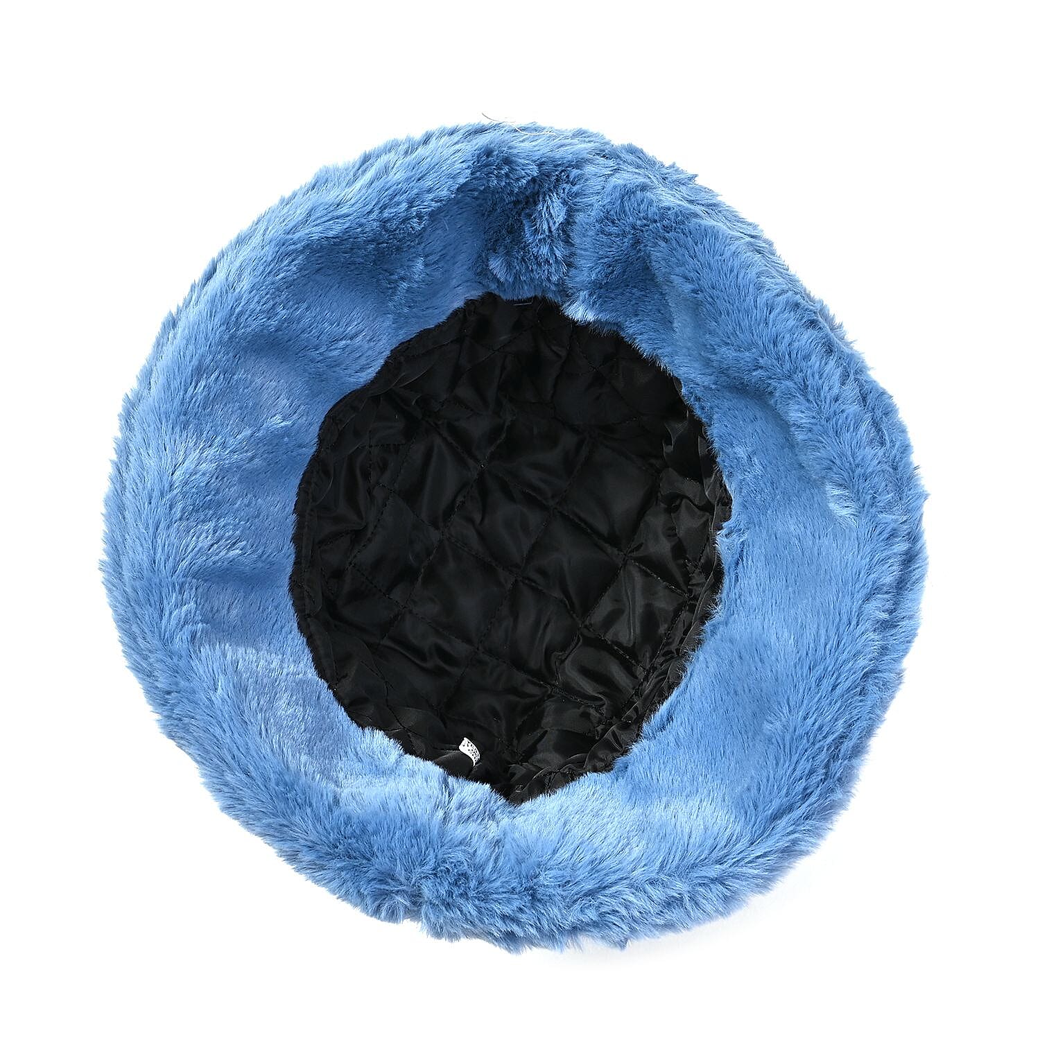 2 Piece Set - Faux Fur Hat and Scarf - Blue