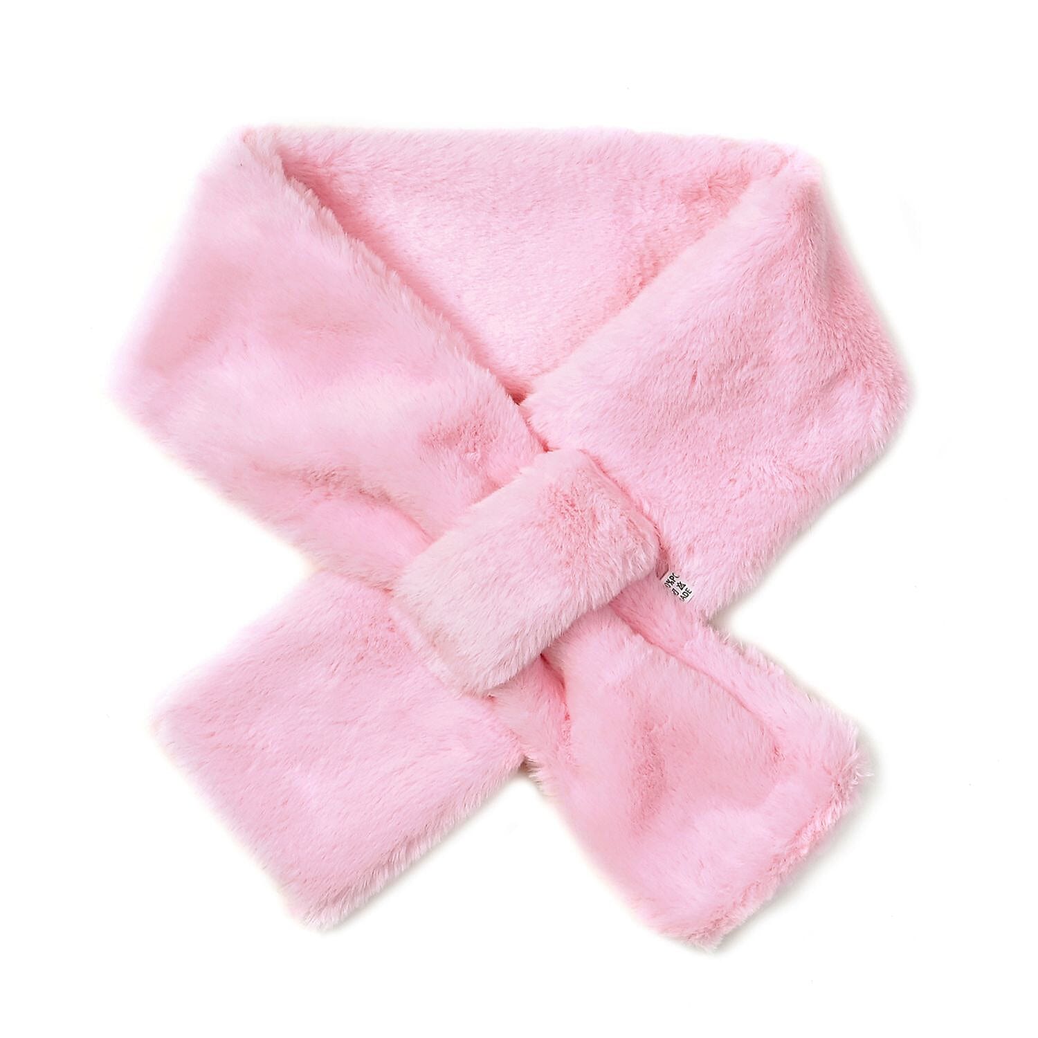 2 Piece Set - Faux Fur Hat and Scarf - Pink