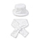 2 Piece Set - Faux Fur Hat and Scarf - White