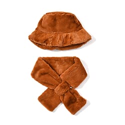 2 Piece Set - Knitted Hat and Scarf - Burgundy