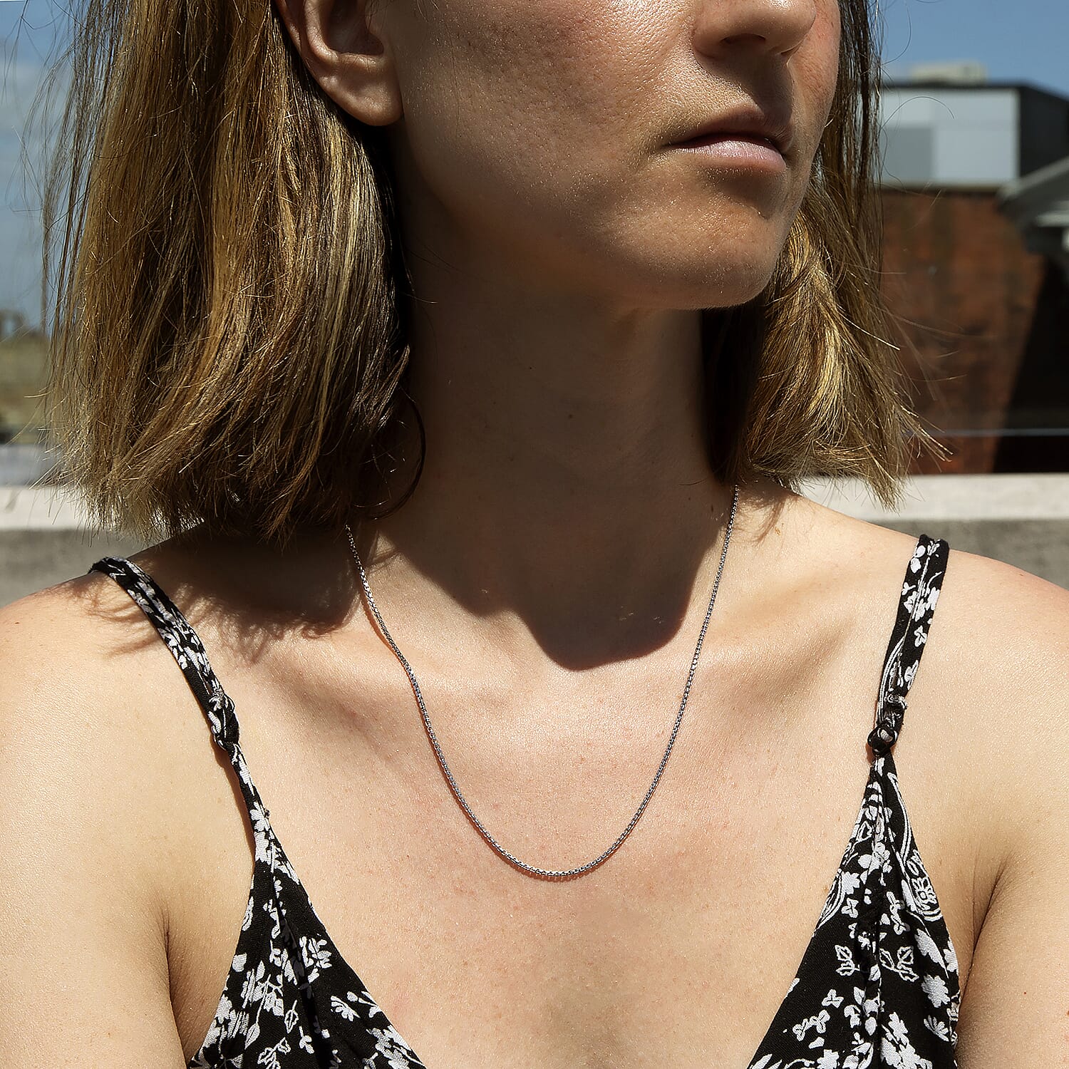 9K White Gold  Chain (Size - 20),  Gold Wt. 3.5 Gms