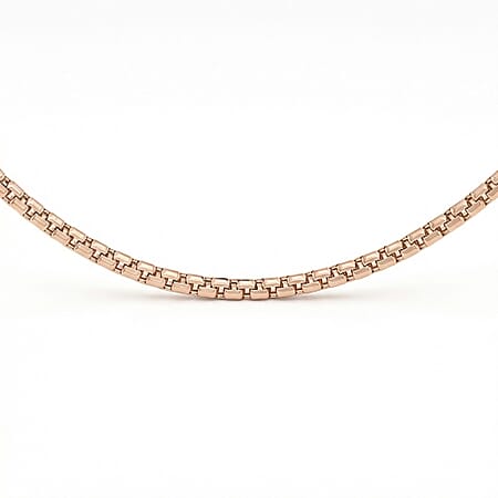 Diamond Cut Box Belcher Chain 18 Inch in 9K Rose Gold