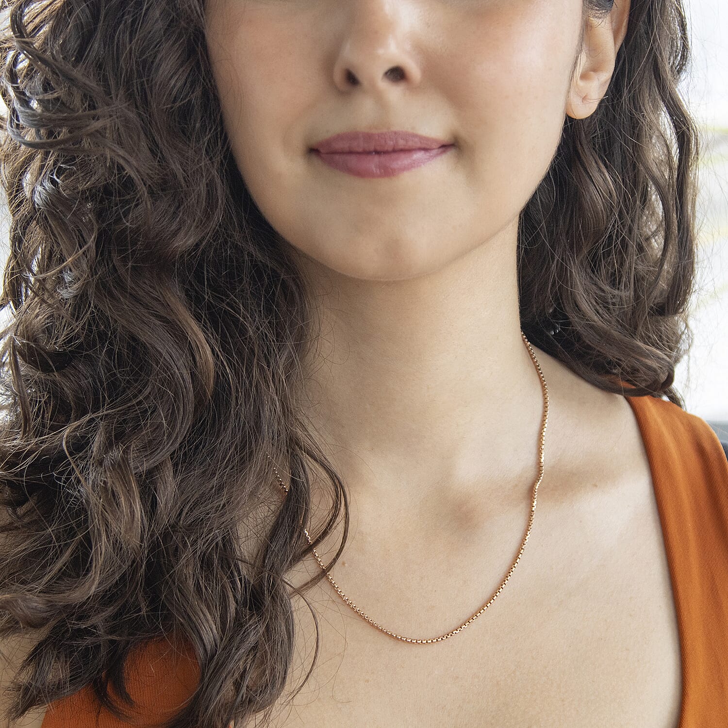 9K Rose Gold  Chain (Size - 18),  Gold Wt. 3.2 Gms