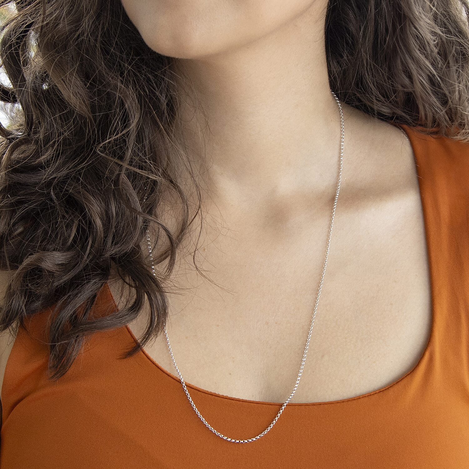 9K White Gold  Chain (Size - 24),  Gold Wt. 3.7 Gms