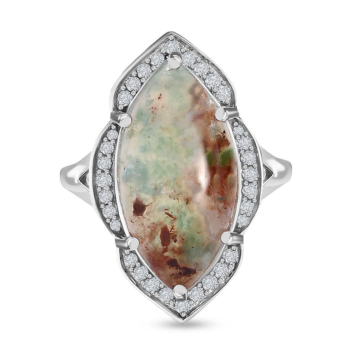 Zimbaprase and Natural Zircon Ring in 18K Vermeil Rose Gold Plated Sterling Silver 8.91 Ct.