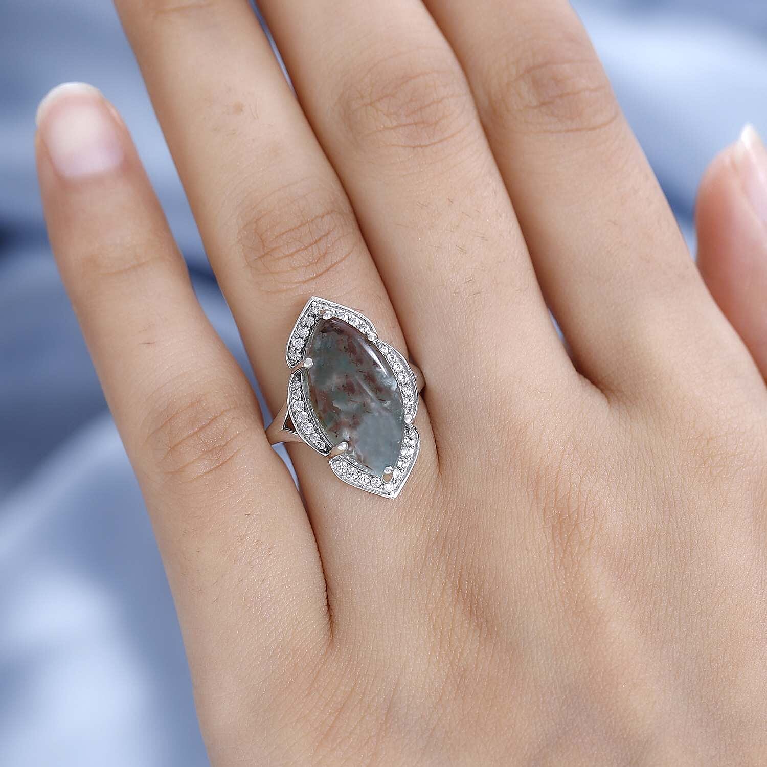 Zimbaprase and Natural Zircon Ring in 18K Vermeil Rose Gold Plated Sterling Silver 8.91 Ct.