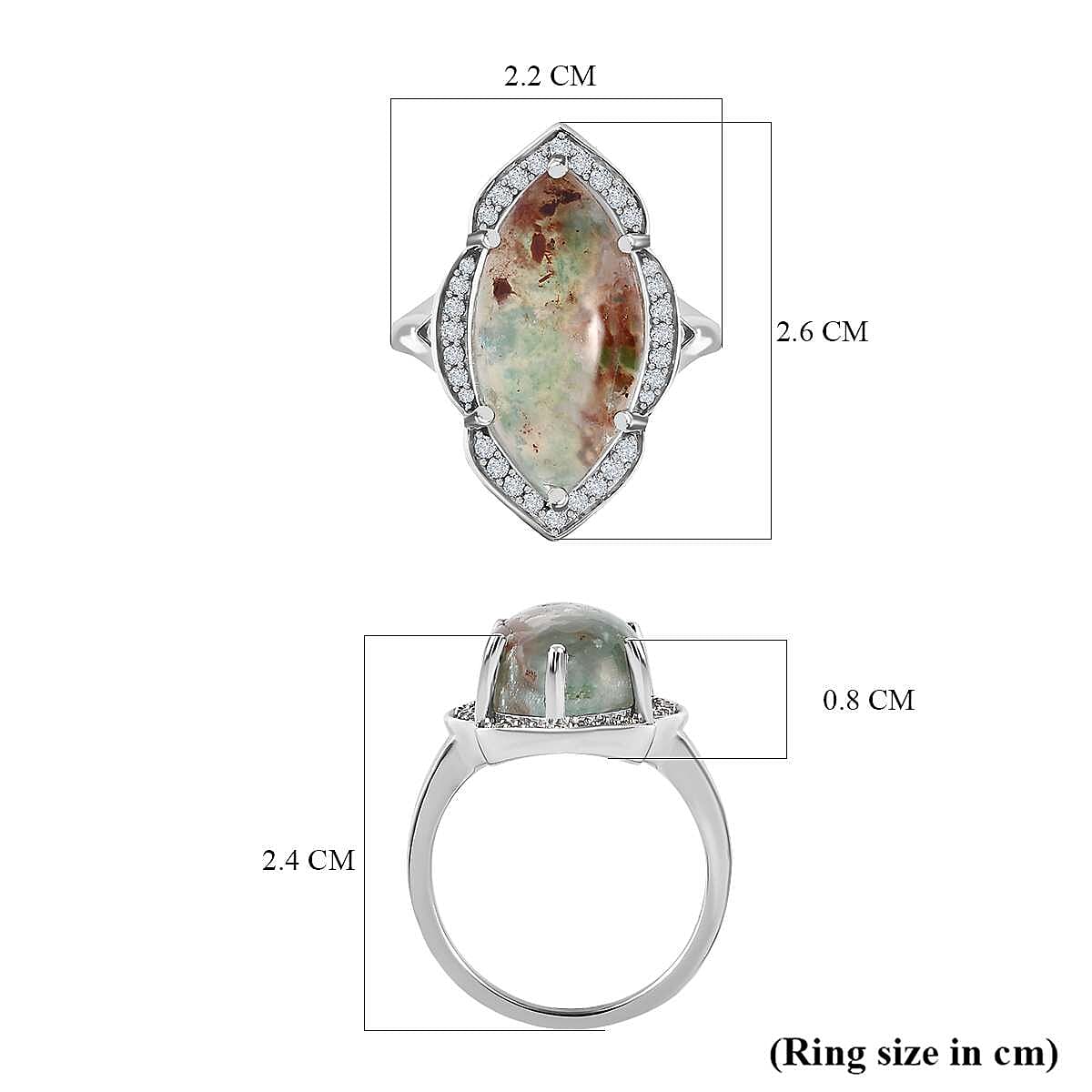 Zimbaprase and Natural Zircon Ring in 18K Vermeil Rose Gold Plated Sterling Silver 8.91 Ct.