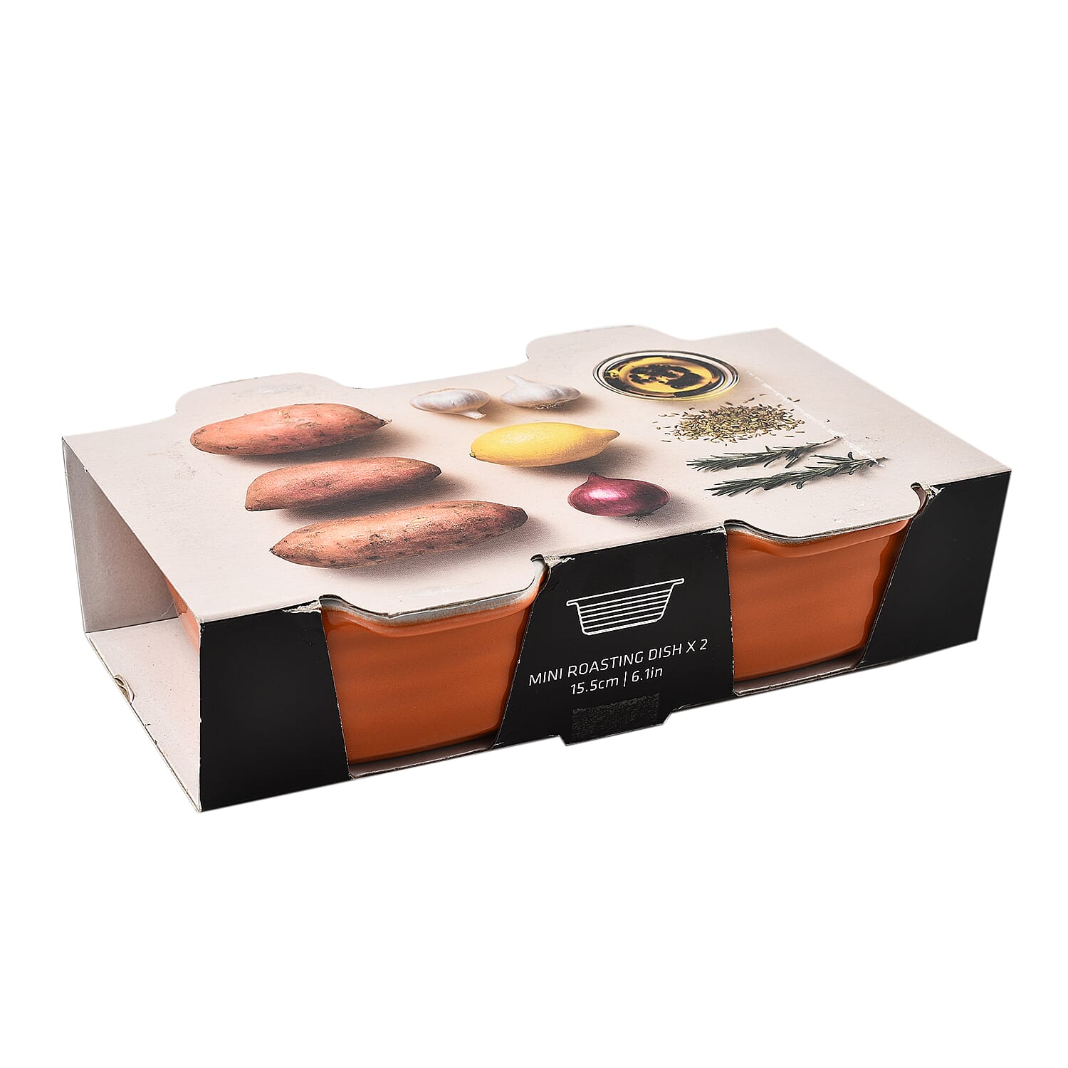 Set of 2 Berndes Mini Roasting Dish (Size 15x9x5 cm) - Orange