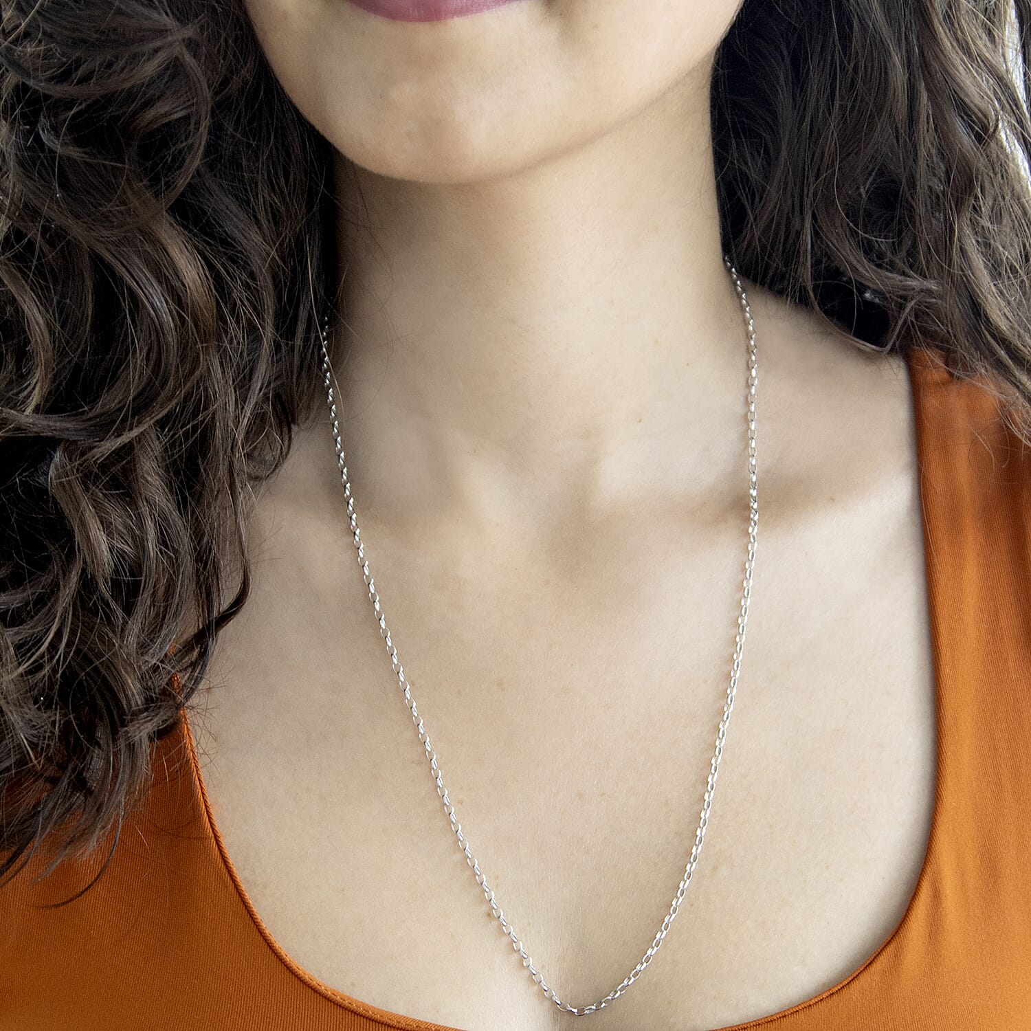 9K White Gold  Chain (Size - 22),  Gold Wt. 1.5 Gms