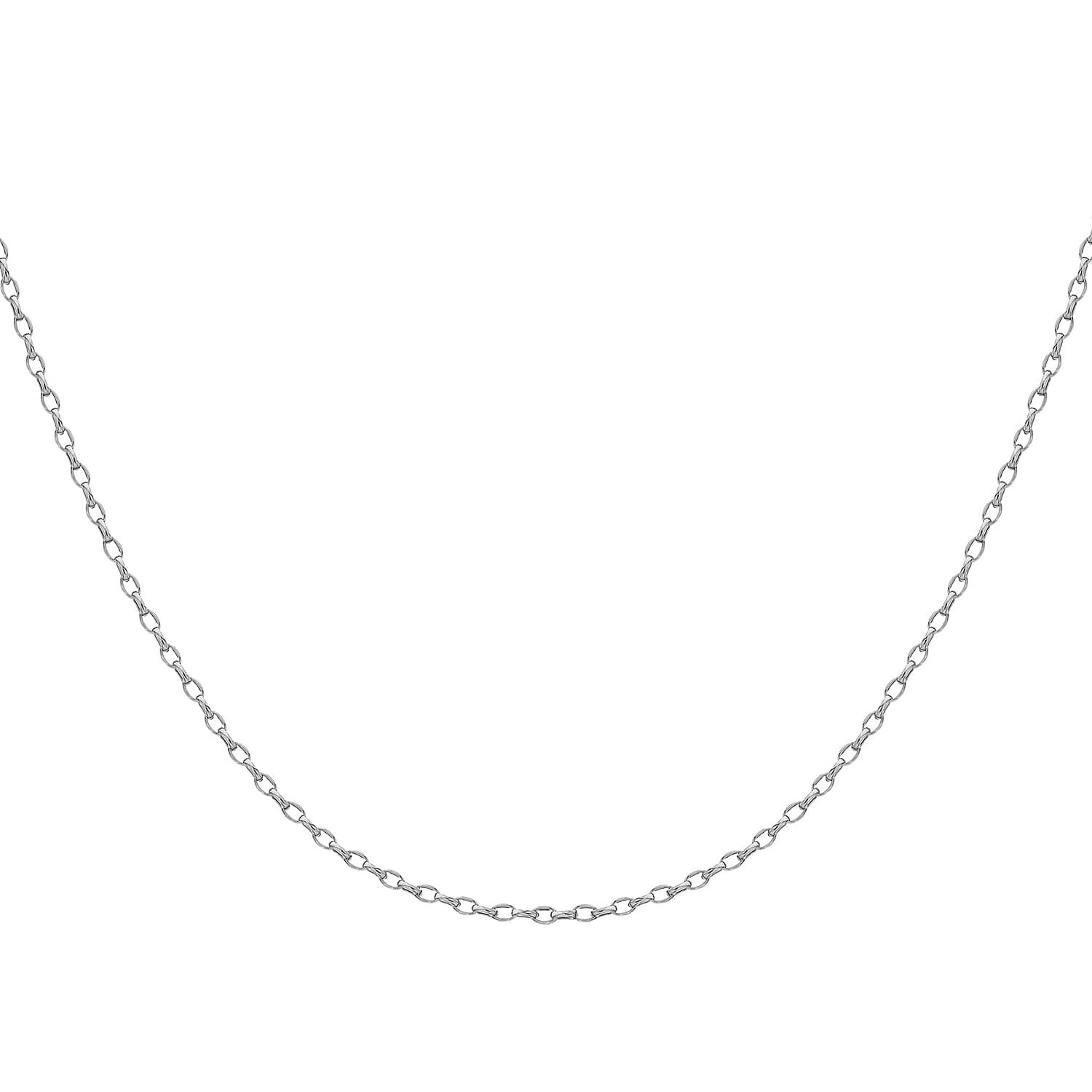 9K White Gold  Chain (Size - 18),  Gold Wt. 18 Gms